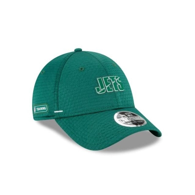 Green New York Jets Hat - New Era NFL Official Summer Sideline Stretch Snap 9FORTY Snapback Caps USA0537164